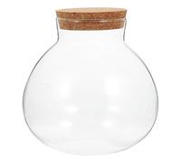 HEATSHAKING Terrarium Plants Glass Jar with Airtight Cork Lid 5.12In Round Desktop Container for Gardening Beginners Succulents and Air Plants