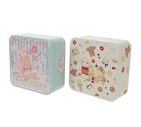 HEATSHAKING Tinplate Cookie Boxes Storage Containers with 3d Embossed Pattern 2pcs and Lids, Stylish and Minimalist that Preserve Freshness and Protect against Crushing, for Candy Packaging