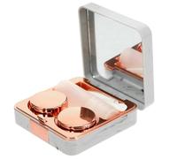 HEATSHAKING Travel Contact Lens Case with Marble Design, Small and Lightweight Abs Storage Box with Mirror and Tools, Easy to Identify Right and Left, for Women at Home Or Outdoors