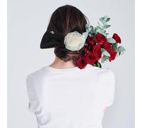 HEATSHAKING Twisted White Flower Hair Bun Maker Soft Wire Fabric Hair Styling Tool for Women