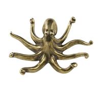 HEATSHAKING Unique Brass Octopus Statue Ornament with Fine Craftsmanship, Not Easy to Knock, Desktop Decor for Home and Office, Delicate Golden Octopus Shaped Sculpture