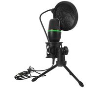 HEATSHAKING USB Gaming Condenser Microphone Kit with Tabletop Stand Black Noise-reducing Computer Mic for Live Streaming Lectures Karaoke and Online Classes