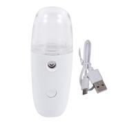 HEATSHAKING USB Rechargeable Face Mister with Fine Spray for Hydrating Skin, Portable Plastic Facial Steamer Suitable for Office and Travel, White Handy Face Humidifier