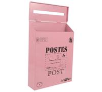 HEATSHAKING Vintage Pink Iron Wall Mount Letter Box Hanging Mail Organizer Easy to Install Simple Style Suggestion Box for Office and Plant Community