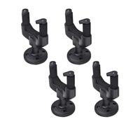HEATSHAKING Wall Mount Guitar Hangers Black 4pcs Set with Auto Locking Grip Plastic Material, Easy to Mount Design with 4 Screw Holes Base, Suitable for Guitar and Bass Storage