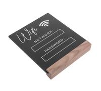 HEATSHAKING Wifi Password Sign with Wooden Base and Acrylic Board, Writable Wireless Network Table Sign with Pen for Business, Hotel, Conference Room, and Home Use, Black Extended Stand