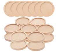HEATSHAKING Wood Inner Resin for 30mm Outer Crafts Diameter 35mm Pendant Base Tray 20pcs Round Khaki Wooden Settings Making