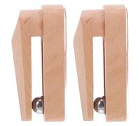 HEATSHAKING Wood Wall Hooks with Steel Ball 2pcs for Hanging Quilts and Towels, Non-Punching Rustic Khaki Wooden Clips Securely Hold Blankets and Tapestry for Home Decor and Coffee Bar