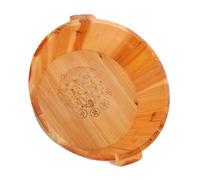 HEATSHAKING Wooden Foot Bath Tub Deep Soaking Basin for Feet with Portable Handles Hand-polished Natural Wood Pedicure Spa Barrel for Home Relaxation and Calf Immersion