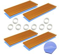 Heatsink, CTRICALVER 4 Pack Gold M.2 SSD Heatsink, 70x22x3mm Ultra-Sliim Aluminum Heatsink, with Silicone Thermal Pads for M.2 2280 SSD