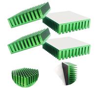 Heatsink, CTRICALVER 4 Pcs Green Aluminium Heatsinks, Cooler Heat Sink With 3M tape, For High Power Led Amplifier (L40mm X W40mm X H11mm)