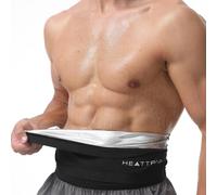 HEATTRAP Fat Burner Belt Black - Heat Trapping Sweat Compression Belt - Heat Trapping Waist Toner Cincher, Black, Medium