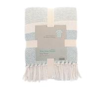 HeatTreats Izzy Herringbone Recycled Fibre Woven Throw 170x200cm (Duck Egg)