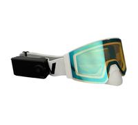 HeatVue HeatWave Heated Snow Goggles Electric Battery for Winter Activities Snowmobile Ski Snowboarding Anti Fog Dual Lens (White With Yellow Tint Revo Ice Blue Mirror Lens)