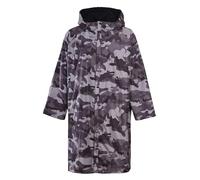 Heatwave Changing Robe Outdoor Long Sleeve Windproof & Waterproof Kids Unisex Robes Hooded Coat For Beach Wild Swimming Surfing Quick Dry, Camo/Black 9-13 Years