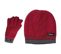 Heatwave Hats for Women & Gloves Set Stripe Design with 3M Thinsulate Insulation Thermal Beanie Hat Fleece Knitted Warm Classical Style Super Soft for Outdoor Winter Gift, Pink