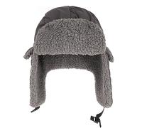 Heatwave Mens Ribbed Trapper Hat with Fleece 3M Lining Thinsulate Insulation Soft Lightweight Comfortable Neck Warmer Ear Flap Waterproof Windproof for Winter, Grey
