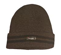 Heatwave Mens Stripe 3M Thinsulate Insulation Hat Fleece Knitted Turn Up Thermal Beanie Hats Warm Classical Design Modern and Soft for Outdoor 5781, Grey Black