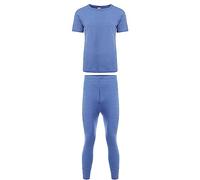 Heatwave® Men's Thermal Underwear Set, T-Shirt & Pants Baselayer Set Thermals, Large Blue