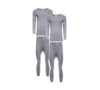 Heatwave® Pack of 2 Men's Extreme Thermal Underwear Set, Long Sleeve Top & Long Johns Set, Winter Thermals, Grey XX Large