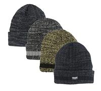Heatwave Pack of 2 Mens Knitted Thinsulate Insulated Thermal Beanie Hats Warm Classical Design Modern and Soft Outdoor Winter Hat with Turn Up, Melange
