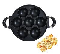 Heaunzy Japan Large Aperture Takoyaki Pan, Cake Mold, Masa Pan, Takoyaki Maker, Nonstick, 0.95kg (7 Hole)