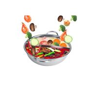 Heaveant Hot Pot with Divider, 27cm Stainless Steel Shabu Shabu Hot Pot Two Flavor Separation Induction Cooking Pot Soup Cookware for Induction Cooktop Gas Stove