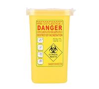 Heaveant Sharps Bin, 1 L Tattoo Needles Disposal Waste Box Plastic Sharps Container Mini Sharps Box Trash Can with Flip On Lid (Yellow)