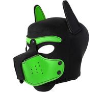 Heavelove Adults Puppy Hood Mask Removable Cosplay Dog Full Face Pup Hood Mask Muzzle for Humans Pup Play Hood
