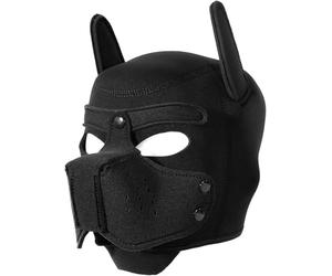 Heavelove Adults Puppy Hood Mask Removable Cosplay Dog Full Face Pup Hood Mask Muzzle for Humans Pup Play Hood