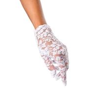 Heavelove Women's Lace Gloves, Black/Red/White, One Size, Polyester, Wedding/Party Gloves