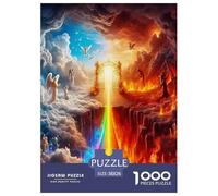 Heaven And Hell 1000 Piece Religion Jigsaw Puzzles for Adults And Kids Challenging Puzzle Games 1000 Pieces Stress Reliever Challenge High Difficulty 38x26cm/1000pcs