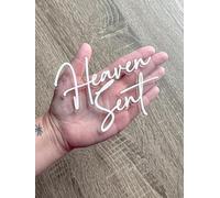 Heaven Birthday Cake Topper,Acrylic Gold Welcome Little Angel Cake Topper, Gender Reveal Party Decorations, Wings Sign Baby Shower/Baptism Party Decoration Supplies