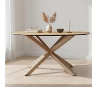Heaven Coffee Table - Round - Oak and Glass - with Star Legs