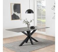 Heaven Dining Table - 8 Seater - 200cm - Black Ceramic - with Star Legs