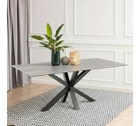 Heaven Dining Table - 8 Seater - 200cm - Grey Ceramic - with Star Legs
