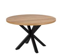 Heaven Dining Table in Oak with Black Legs, none