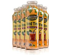 Heaven & Earth Organic Iced Tea, 11.2oz (6 Pack) | Real Black Tea, Pure Fruit Juice, No added Sugar, Flavor, or Color