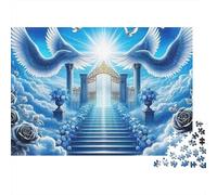 Heaven Gate 1000 Piece Jigsaw Puzzle Paper Jigsaw Puzzle for Adults Majestic Cloud Staircase Mindfulness Home Decor 70x50cm/1000pcs