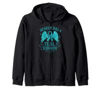 Heaven Has A Teal Ribbon Zip Hoodie