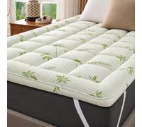Heaven High Bamboo Mattress Topper 10 cm (4 Inch) Extra Deep Mattress Topper, 1000 GSM Bamboo Filling, Ultra Soft Breathable Bamboo Viscose Cover with Elastic Corner Straps (King-150x200 cm)