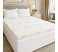Heaven High Bamboo Memory Foam Mattress Topper King(150x200cm) - 2.5cm Thick 40D Gel Memory Foam Mattress Pad, Hypoallergenic & Breathable, Machine Washable Zippered Cover