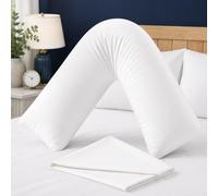 Heaven High Orthopedic V Pillow with Pillowcase - Hypoallergenic V-Shaped Support Pillow for Maternity, Nursing & Back Support (White)