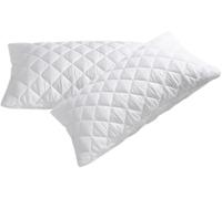 Heaven High Quilted Pillow Protectors 48x74cm - 100% Polyester, Breathable, Zipped Pillow cases 2 Pack (White)