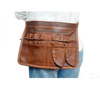 HEAVEN HUSH Genuine Leather Waist Apron with Pockets - Professional Adjustable Stylist Barber Tool Belt Organizer for Scissors, Combs & Hair Clips, Hairdresser Apron for Salon, Barber Shop (Brown)