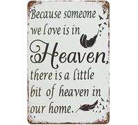 Heaven in Our Home Quote Loss Thinking of You Gift Valentine's Day Sign Sign Vintage Tin Signs Home Kitchen Decorations Wall Decor Metal Poster for Room 8x12inch