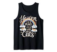 Heaven Is a Place with Cats Design Tank Top
