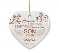 Heaven Is Even More Beautiful Christmas Tree Hanging Ornament Unique Tree Decorations Double Sided Christmas Decorations For Wedding Kitchen Office