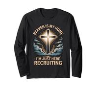 Heaven is My Home Faith Praying Cross Christian Bible Verse Long Sleeve T-Shirt