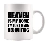 Heaven Is My Home I'm Just Here Recruiting Funny Christian Gifts for Women Men Pastor Gifts from Churchmate Minister Novelty Drinkware Ceramic Mug White 11 oz